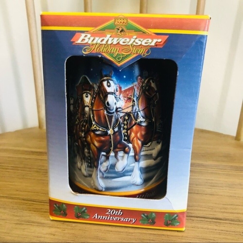 Vintage '99 Budweiser 20th Anniversary Holiday Beer Stein A Century of Tradition